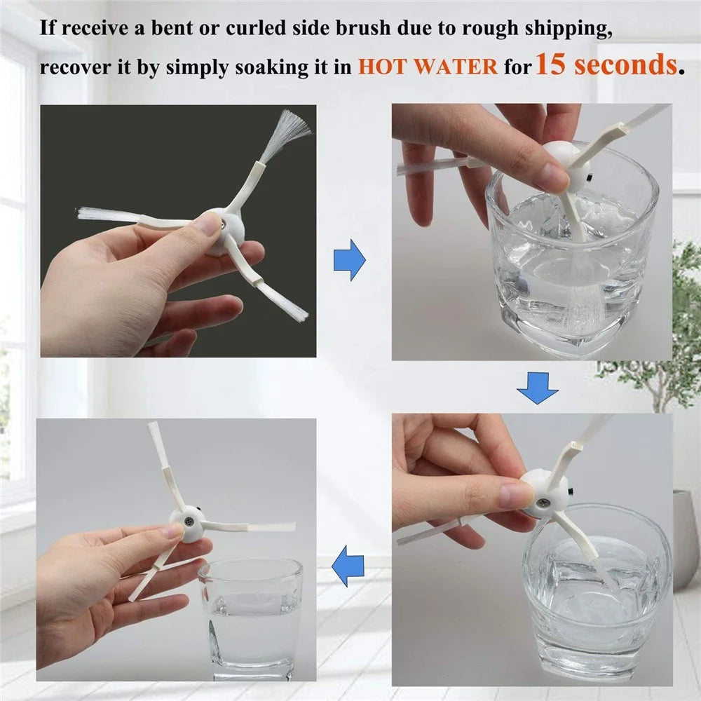 17Pcs Replacement Kit for Roborock S60 / S51 / S50 Vacuum Cleaner Main Brush Side Brush Mop Cloth Water Tank Filter Set - 4