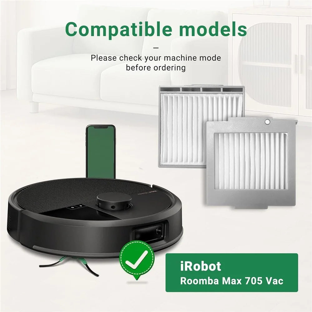 For iRobot Roomba Max 705 Vac / Plus 504 Vac Washable HEPA Filter Vacuum Cleaner Replacement Part - 5
