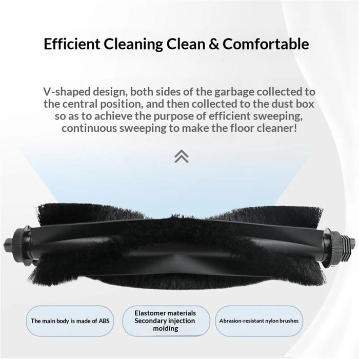 For Eufy Clean L50 Robot Vacuum Main Brush V-shaped Roller Brush Replacement ABS Nylon Bristles - 4