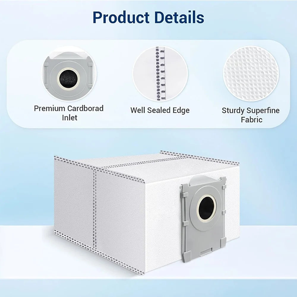 JUNSUNMAY 6Pcs Non-woven Fabric Dust Bags for Ecovacs Deebot T50 Pro  /  T50 Max  /  T50 Omni  /  T50 Pro Omni Robot Vacuum - 3