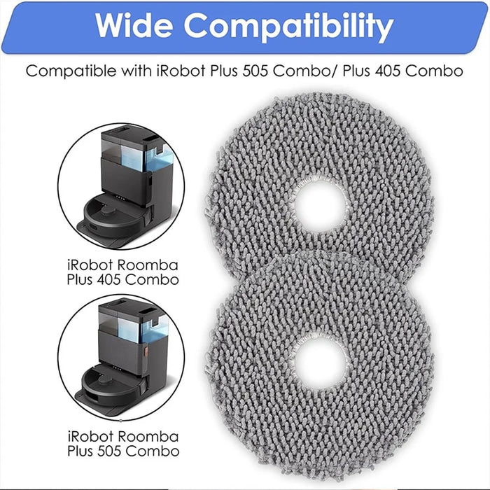 JUNSUNMAY 4Pcs For iRobot Roomba Plus 505 Combo  /  405 Combo Washable Mop Pads Robot Vacuum Replacement Part - 2
