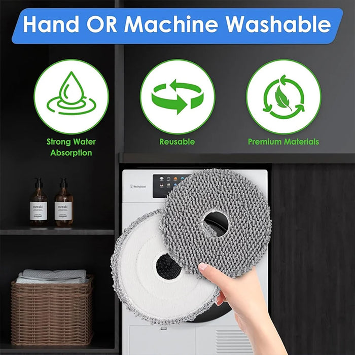 JUNSUNMAY 4Pcs For iRobot Roomba Plus 505 Combo  /  405 Combo Washable Mop Pads Robot Vacuum Replacement Part - 3