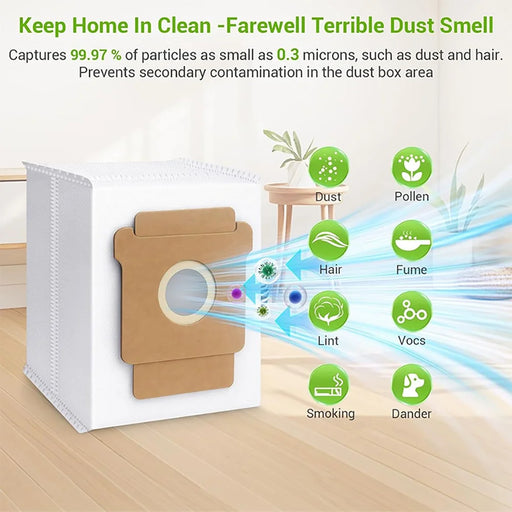 JUNSUNMAY 6Pcs For iRobot Roomba Plus 505 Combo  /  405 Combo 2.8L Dust Bags Robot Vacuum Replacement Part - 2