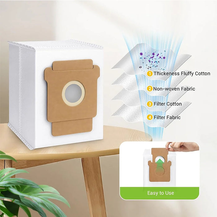 JUNSUNMAY 6Pcs For iRobot Roomba Plus 505 Combo  /  405 Combo 2.8L Dust Bags Robot Vacuum Replacement Part - 3