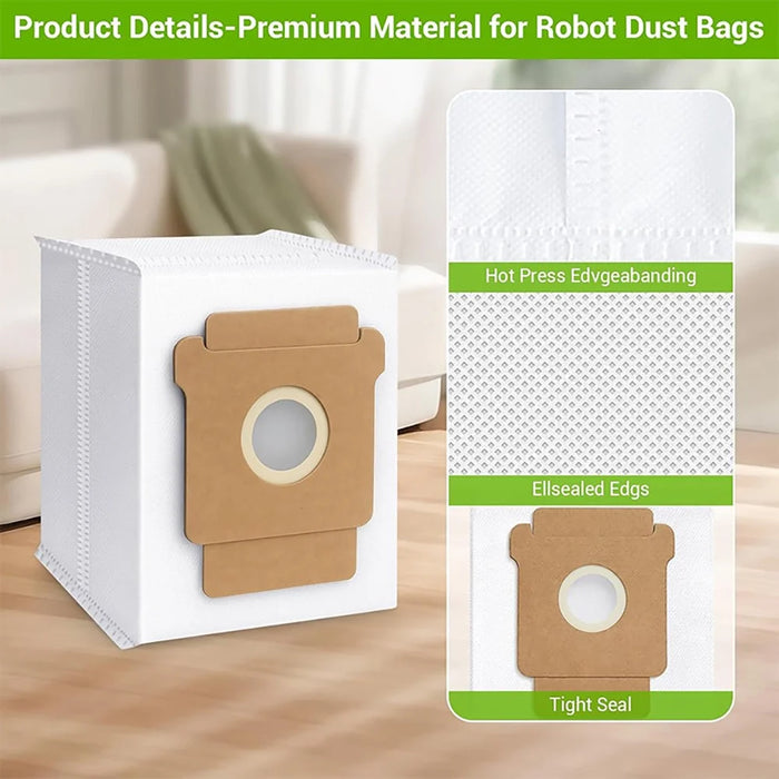 JUNSUNMAY 6Pcs For iRobot Roomba Plus 505 Combo  /  405 Combo 2.8L Dust Bags Robot Vacuum Replacement Part - 4