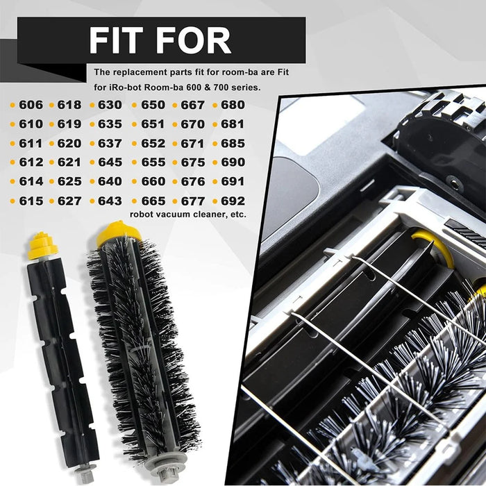 JUNSUNMAY 2 Sets Main Brush for iRobot Roomba 610 / 620 / 630 / 650 / 660 Robot Vacuum Replacement Replacement - 5