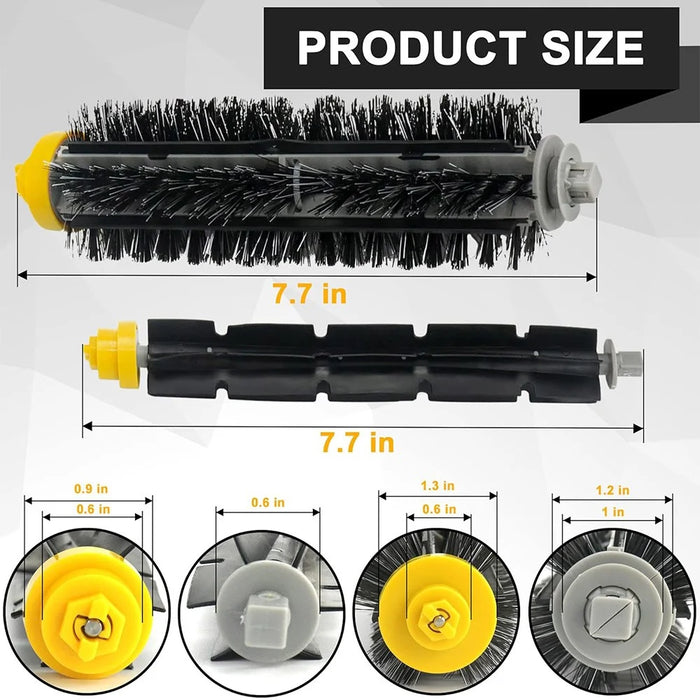 JUNSUNMAY 2 Sets Main Brush for iRobot Roomba 610 / 620 / 630 / 650 / 660 Robot Vacuum Replacement Replacement - 6