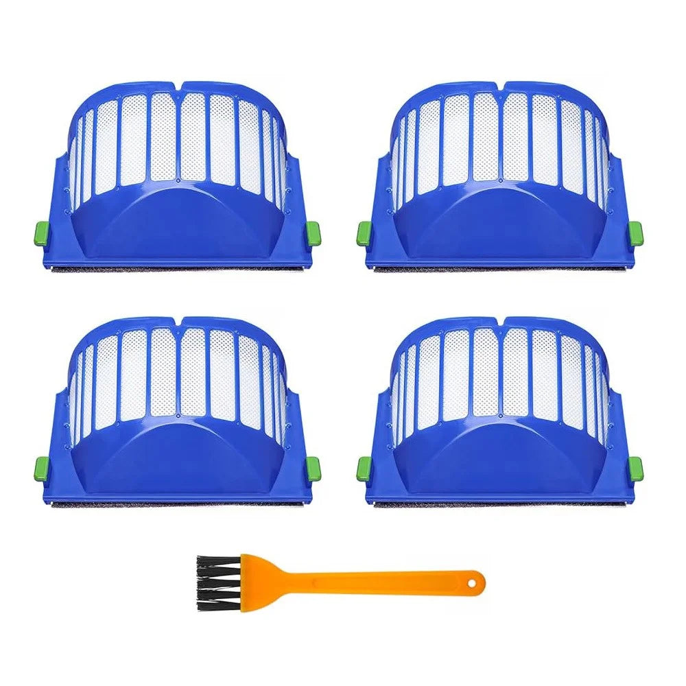 JUNSUNMAY 4Pcs For iRobot Roomba 610 / 620 / 630 / 650 / 660 Robot Vacuum Replacement HEPA Filter with Cleaning Brush - 1