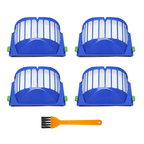 JUNSUNMAY 4Pcs For iRobot Roomba 610 / 620 / 630 / 650 / 660 Robot Vacuum Replacement HEPA Filter with Cleaning Brush - 1