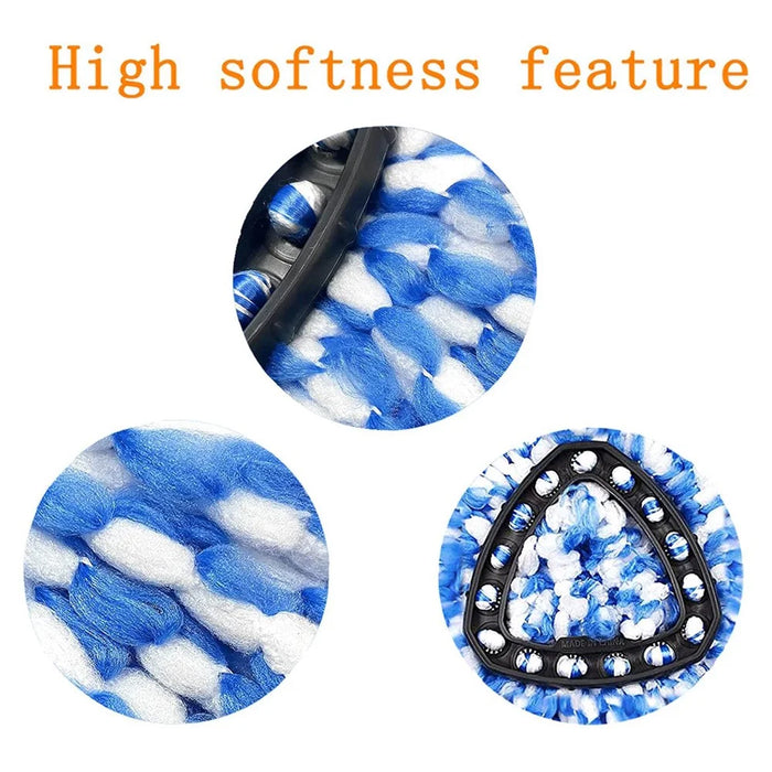 6PCS Mop Replacement Head Rotating Mop Refills for O-cedar EasyWring RinseClean - Blue - 2