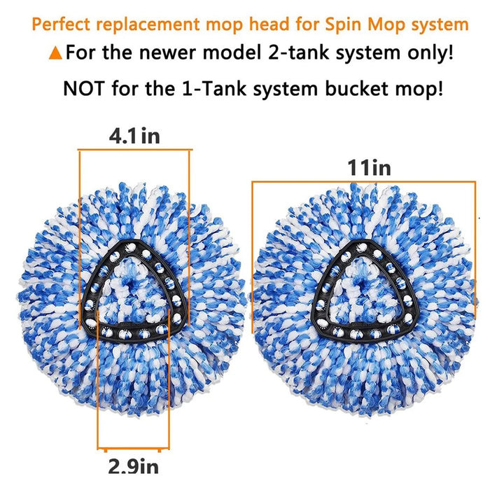 6PCS Mop Replacement Head Rotating Mop Refills for O-cedar EasyWring RinseClean - Blue - 3