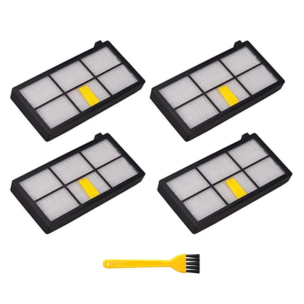 JUNSUNMAY 4Pcs HEPA Filter with Cleaning Brush for iRobot Roomba 860 / 870 / 880 / 960 / 980 Robot Vacuum Replacement Parts - 1