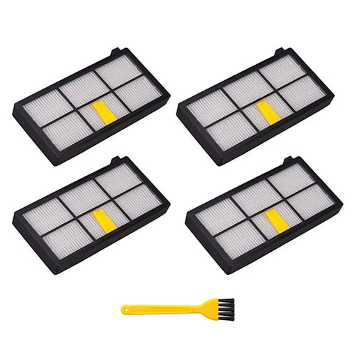 JUNSUNMAY 4Pcs HEPA Filter with Cleaning Brush for iRobot Roomba 860 / 870 / 880 / 960 / 980 Robot Vacuum Replacement Parts - 1