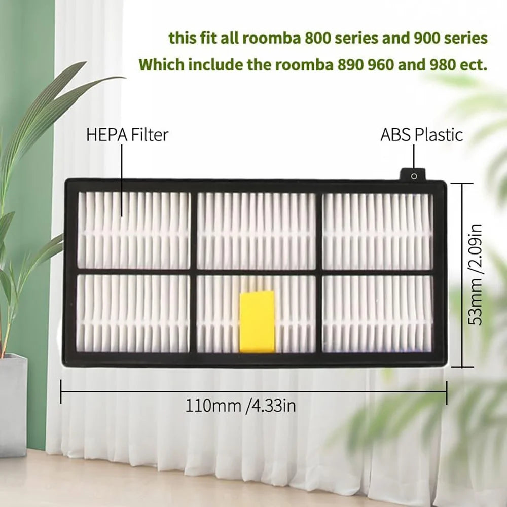 JUNSUNMAY 4Pcs HEPA Filter with Cleaning Brush for iRobot Roomba 860 / 870 / 880 / 960 / 980 Robot Vacuum Replacement Parts - 6
