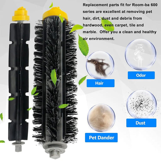 JUNSUNMAY 2Pcs Main Brush Set for iRobot Roomba 700 / 770 / 780 / 790 Robot Vacuum Replacement Parts - 2