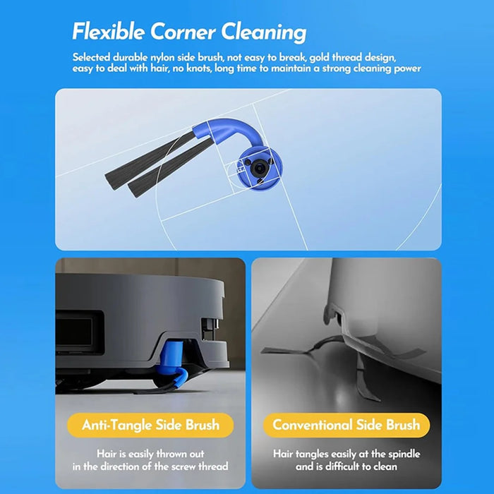 JUNSUNMAY 8Pcs  /  Set For Ecovacs Deebot X9 Pro Omni  /  X9 Pro Main Brush Filter Dust Bag Replacement Parts Kit Robot Vacuum Accessories - 6