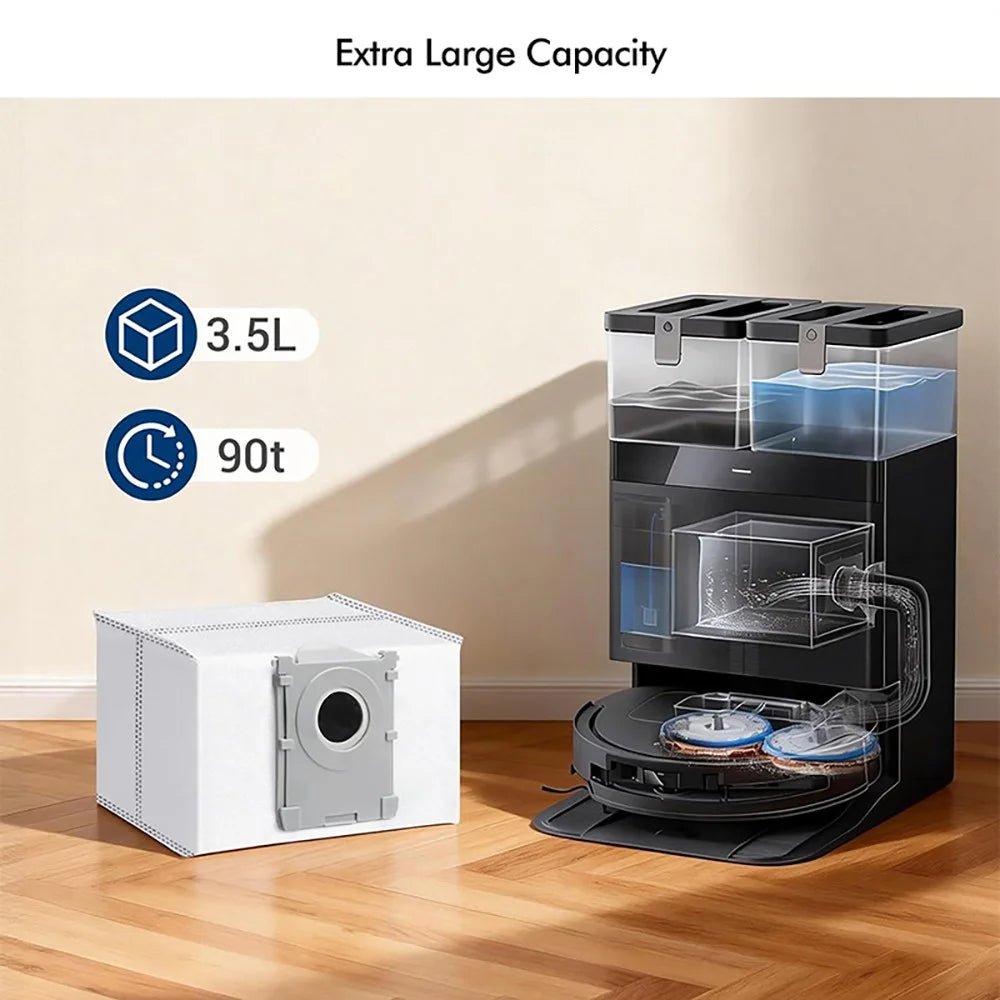 JUNSUNMAY 6Pcs 3.5L Dust Bags for Ecovacs Deebot X8 Omni / X8 Pro Omni / X9 Pro Omni / T50 Omni / T50 Pro Omni - 2
