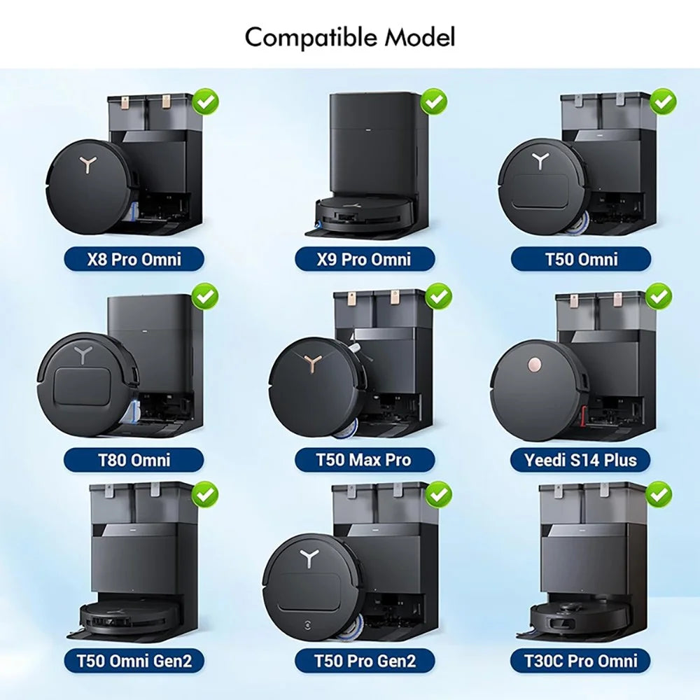 JUNSUNMAY 6Pcs 3.5L Dust Bags for Ecovacs Deebot X8 Omni / X8 Pro Omni / X9 Pro Omni / T50 Omni / T50 Pro Omni - 5