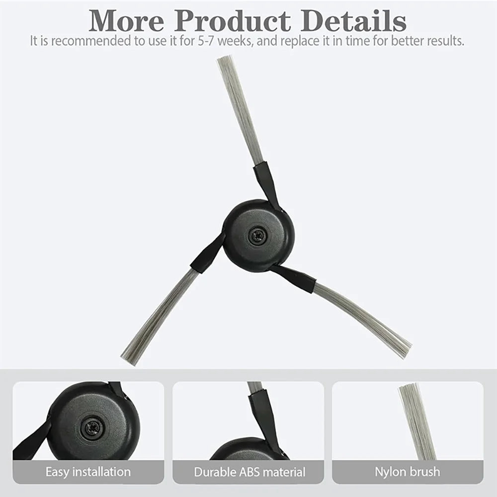 JUNSUNMAY 6Pcs Side Brush for Dreame X50 Ultra / L50 Ultra / X40 Ultra Robot Vacuum Replacement Part - 3