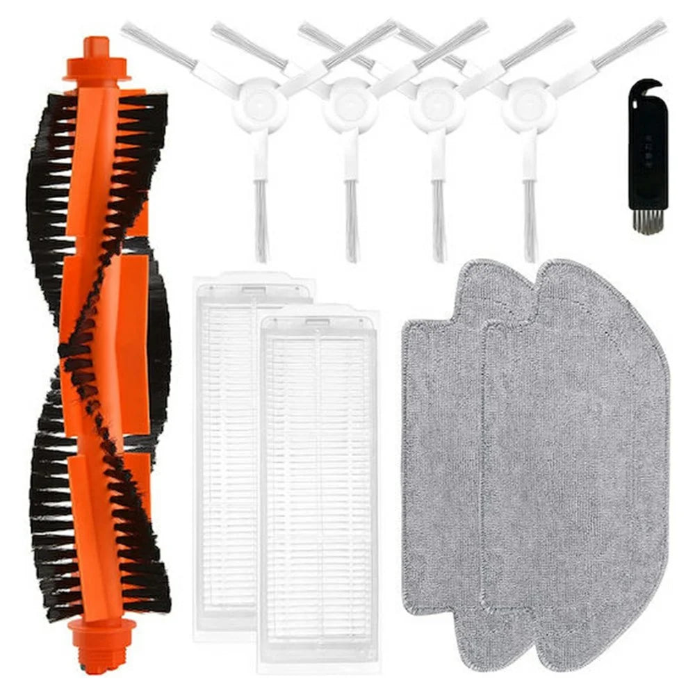 10Pcs / Set Replacement Parts Kit for Xiaomi Mijia Robot Vacuum Mop 2S (XMSTJQR2S) / STYJ02YM / 3C (B106CN) Main Brush HEPA Filter Mop Cloth and Cleaning Brush - 1