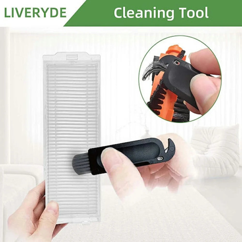 10Pcs / Set Replacement Parts Kit for Xiaomi Mijia Robot Vacuum Mop 2S (XMSTJQR2S) / STYJ02YM / 3C (B106CN) Main Brush HEPA Filter Mop Cloth and Cleaning Brush - 5