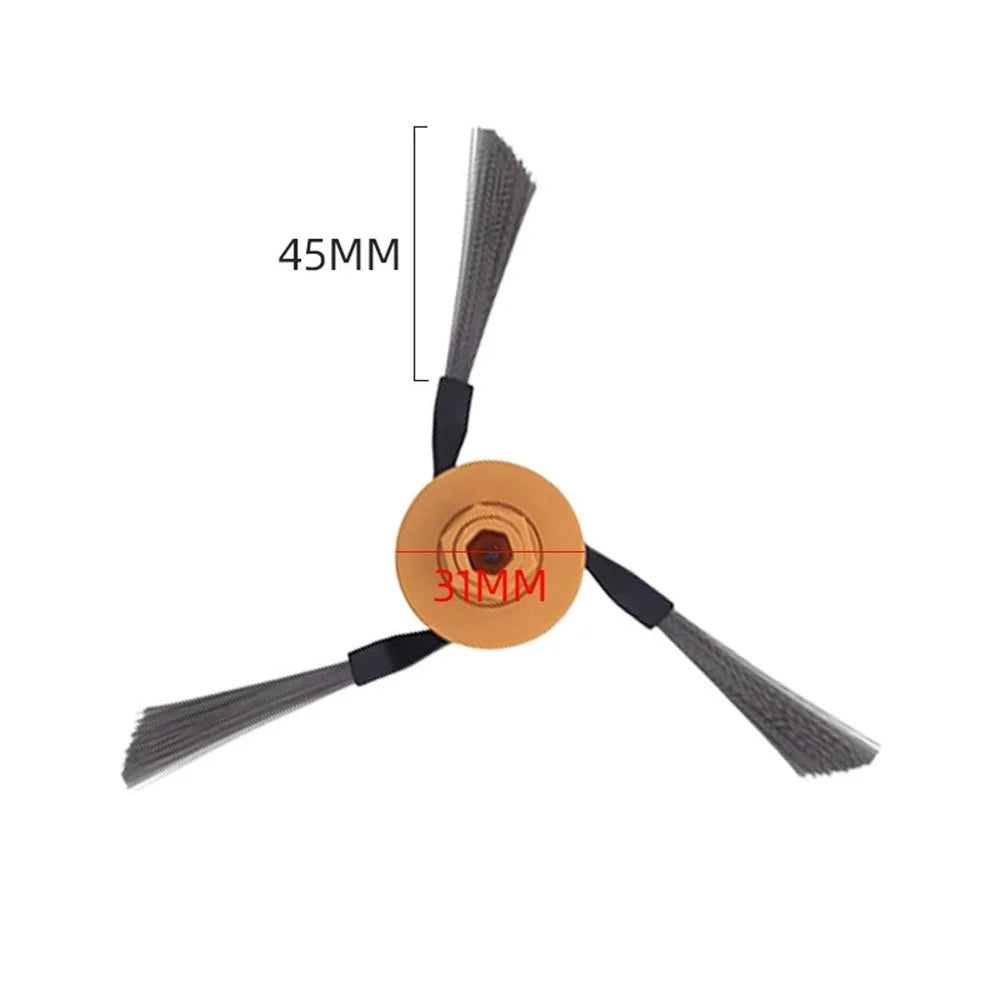For Dreame X60 Max Ultra / S60 Side Brush Vacuum 3 Arms 45mm Sweep Corner Edge Cleaning Brush - Orange - 4