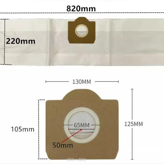 For Karcher WD 3 Non-woven Fabric Dust Bag Vacuum Cleaner Dust Collection Bag Replacement Part - White - 4