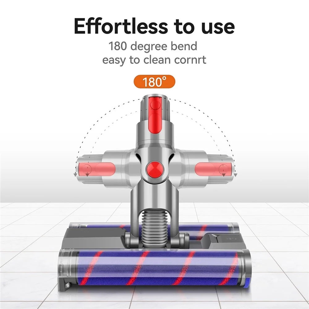 Dual Row Soft Roller Brush for Dyson V7 / V8 / V10 / V11 / V15 Vacuum Cleaner Floor Attachment with LED Light - 3