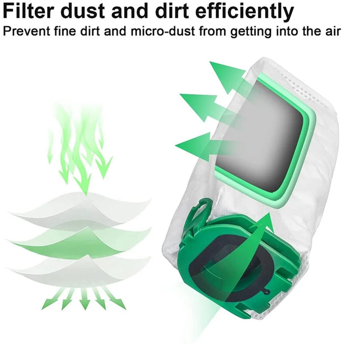 10PCS Replacement Cleaning Bags Dust Bags with Cleaning Brush for Vorwerk Kobold VB100 Vacuum Cleaner - 2