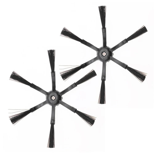 2Pcs 6-Armed Side Brush for Roborock S5 / S6 / S5 Max / S6 Max / S7 / S7 MaxV / S8 / S8+ / S8 Ultra Vacuum Cleaner Electric Sweeper Parts (Black) - 1
