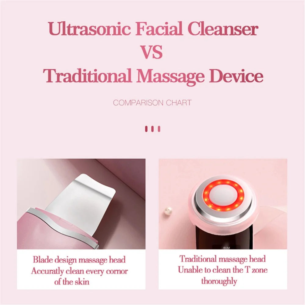 CS-3 Ultrasonic Facial Cleanser Blackhead Remover Facial Spatula Pore Cleaning Beauty Device Gift - 3