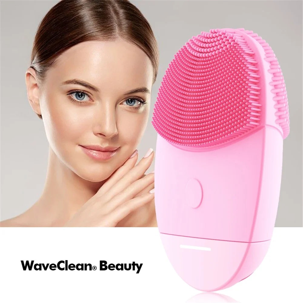 HQ-A005 Mini Silicone Facial Cleansing Brush Face Massager Skin Care Tool Beauty Device for Clean & Healthy Face Care - Pink - 2