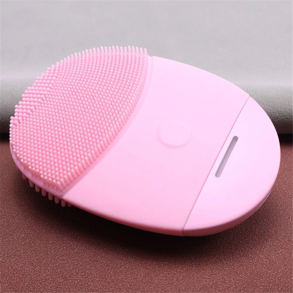 HQ-A005 Mini Silicone Facial Cleansing Brush Face Massager Skin Care Tool Beauty Device for Clean & Healthy Face Care - Pink - 4