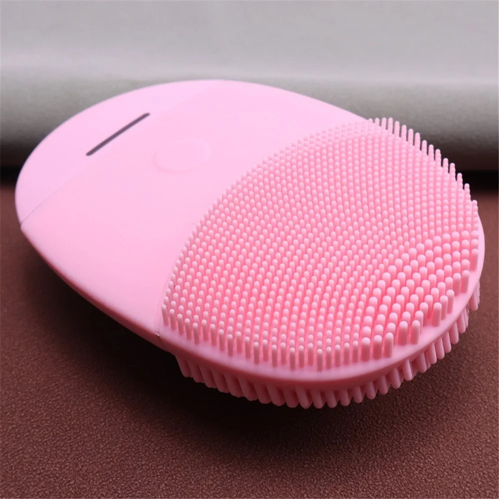 HQ-A005 Mini Silicone Facial Cleansing Brush Face Massager Skin Care Tool Beauty Device for Clean & Healthy Face Care - Pink - 5