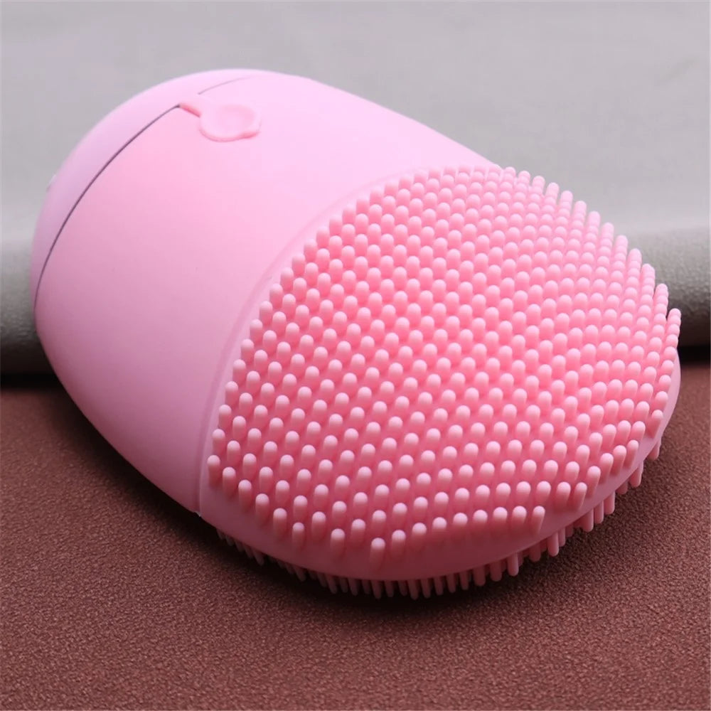HQ-A005 Mini Silicone Facial Cleansing Brush Face Massager Skin Care Tool Beauty Device for Clean & Healthy Face Care - Pink - 7