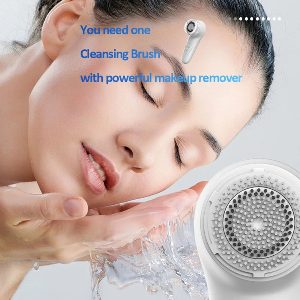 HQ-A006 15000-16000rpm High Frequency Sonic Facial Cleanser Electric Face Wash Brush - White - 5