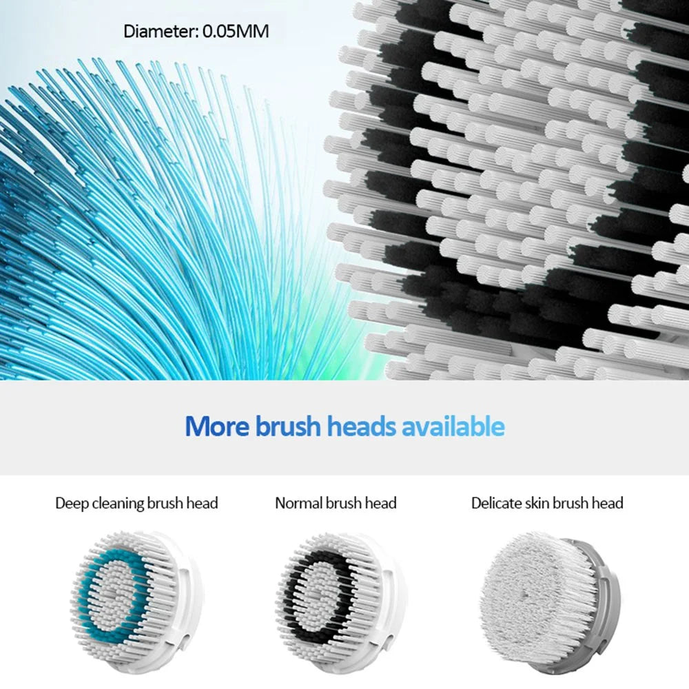 HQ-A006 15000-16000rpm High Frequency Sonic Facial Cleanser Electric Face Wash Brush - White - 7