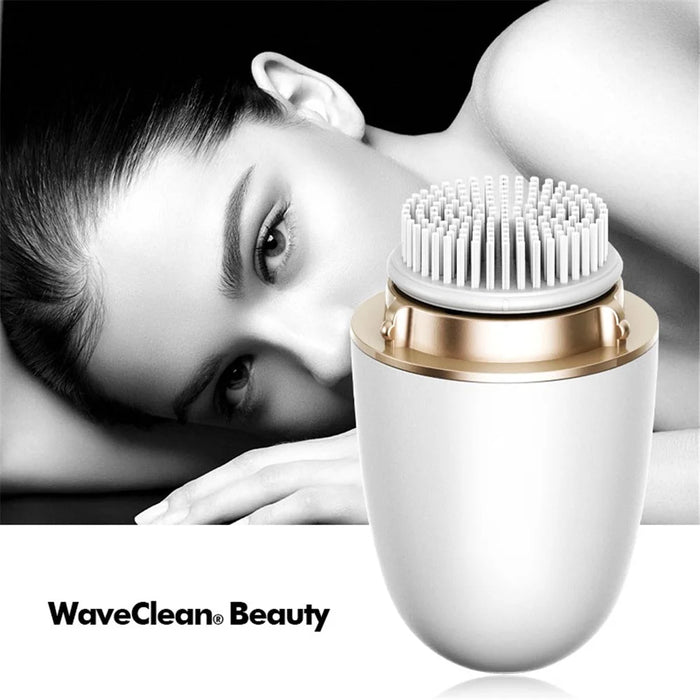 HQ-A002 Ultrasonic Facial Cleanser Electric Face Brush Cleaning Device with 2 Replacement Brushes (No CE) - 3