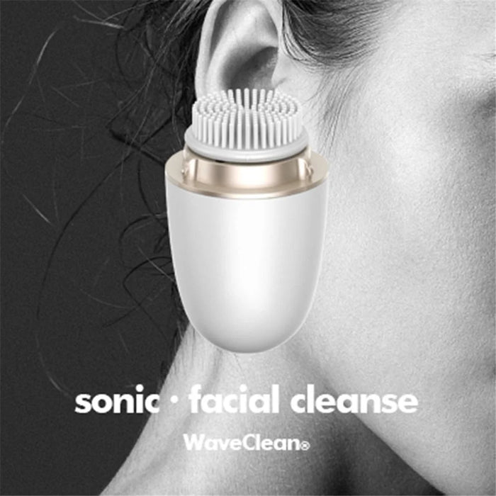 HQ-A002 Ultrasonic Facial Cleanser Electric Face Brush Cleaning Device with 2 Replacement Brushes (No CE) - 4
