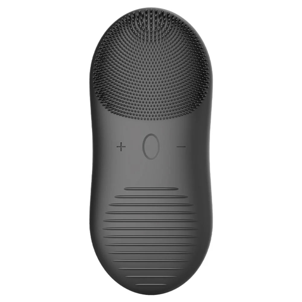 HQ-A008 Silicone Facial Cleansing Brush Sonic Electric Face Washing Instrument IPX7 Waterproof Facial Cleaner - Black - 1