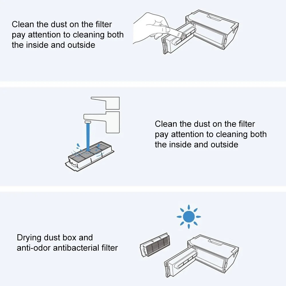 For Ecovacs X2 / X2 Pro Replacement Antibacterial Filter Sweeping Robot Filter Part - 5