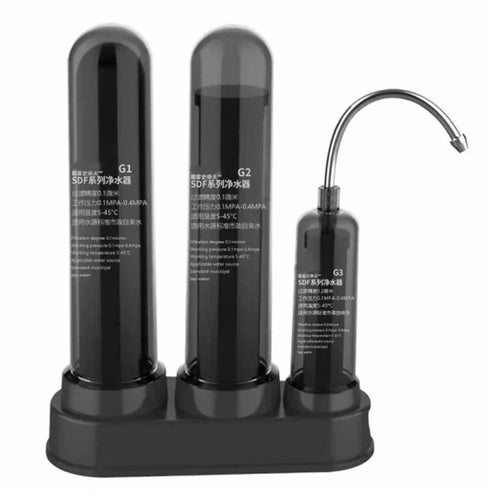 DKS 3-Stage Faucet Water Purifier Drinking Water Filter System Purifying Machine - 1