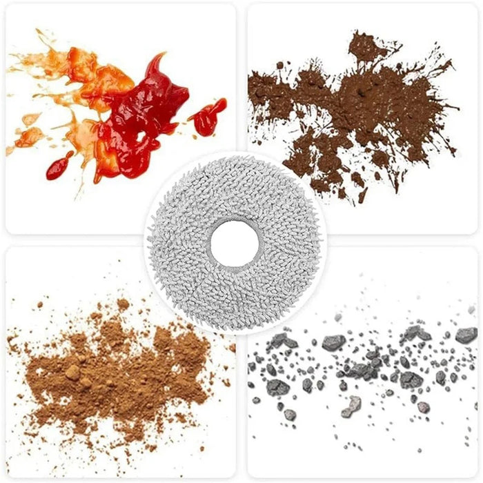 JUNSUNMAY 4Pcs Vacuum Cleaner Mop Pad for ECOVACS X1 Turbo  /  X1 Omni  /  X2 Omni  /  T10 Turbo  /  T10 Omni  /  T20  /  T20 Omni - White - 3