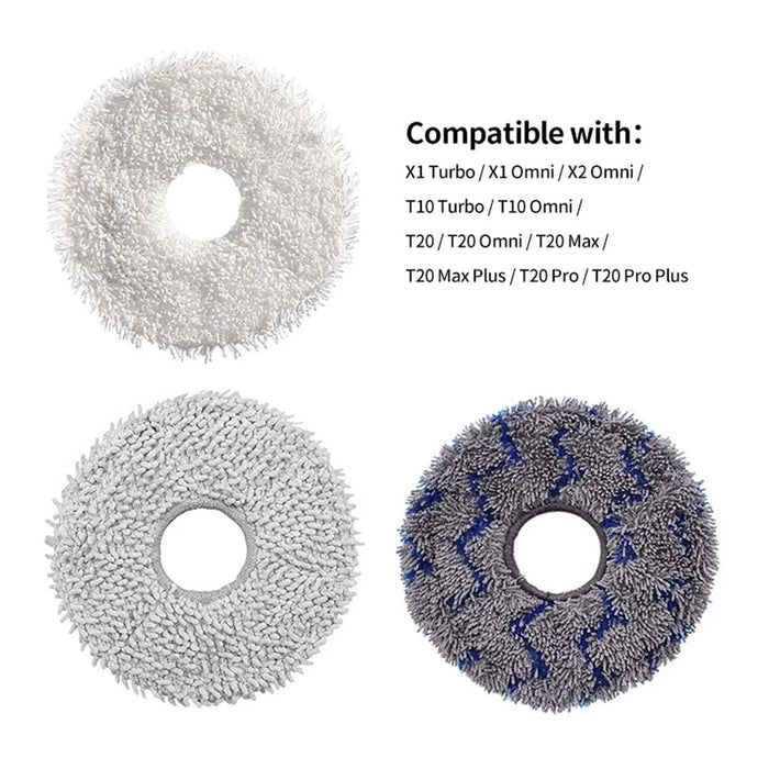 JUNSUNMAY 4Pcs Vacuum Cleaner Mop Pad for ECOVACS X1 Turbo  /  X1 Omni  /  X2 Omni  /  T10 Turbo  /  T10 Omni  /  T20  /  T20 Omni - White - 5