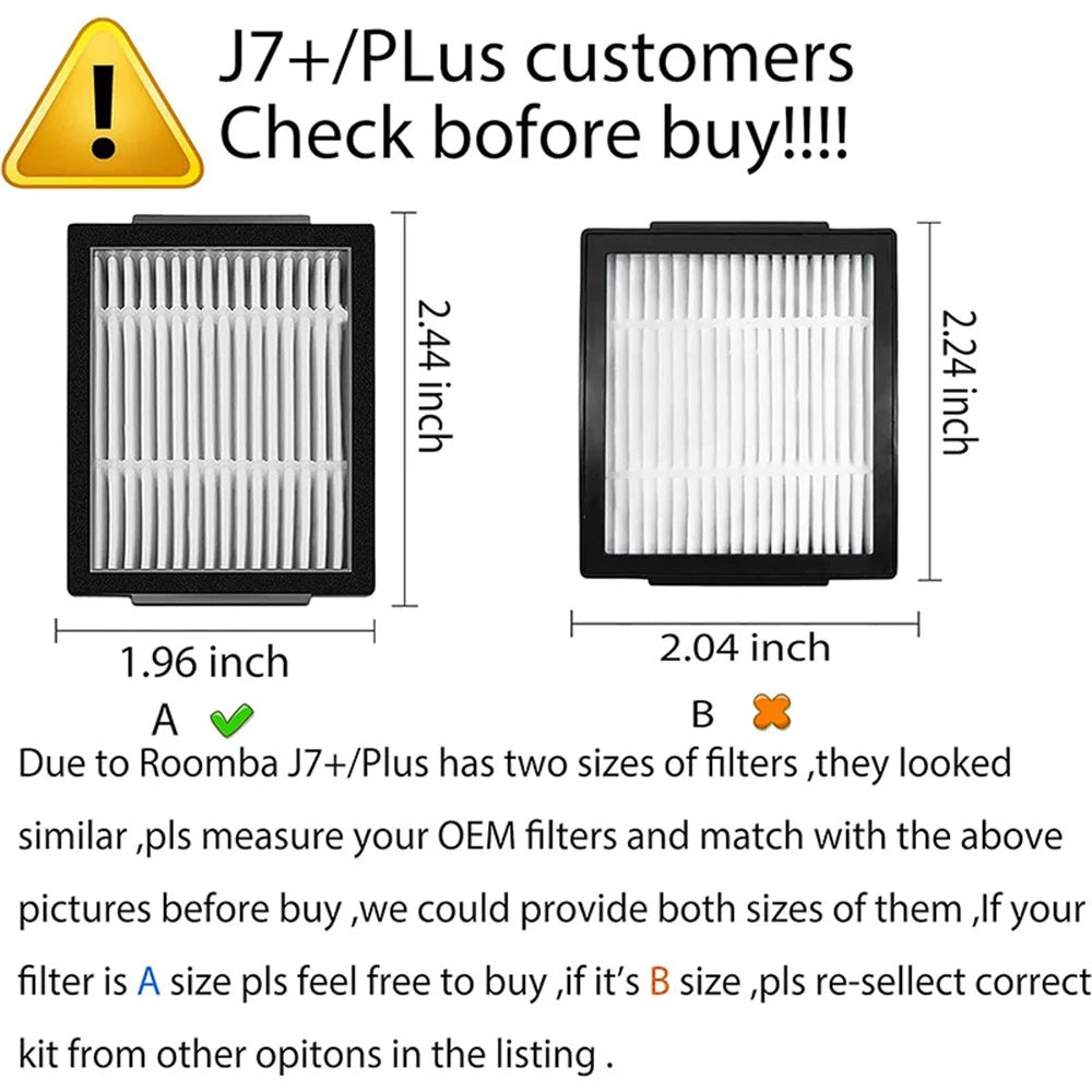 JUNSUNMAY For iRobot Roomba i3 / i3+ / i4 / i6 / i6+ / i7 / i7+ / i8 / i8+ / j7 / j7+ / E5 / E6 / E7 6Pcs Sweeper Filter with Brush - 5