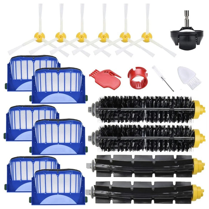 1 Set For iRobot Roomba 600 Series 2 Pairs Main Brush+6 Filter+6 Side-Edge Brush+4 Cleaning Tools+1 Wheel - 1