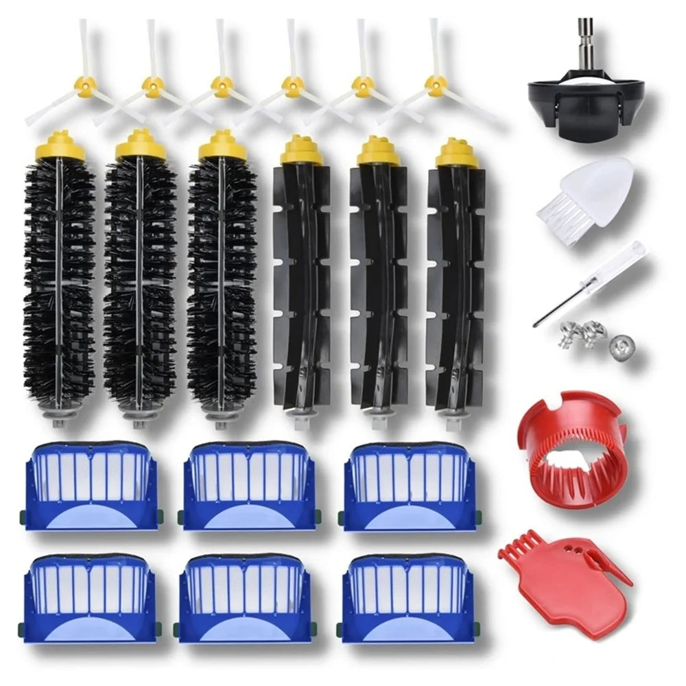 1 Set For iRobot Roomba 600 Series (6 Filter+6 Side-Edge Brush+3 Pairs Main Brush+4 Cleaning Tool+1 Wheel) - 1