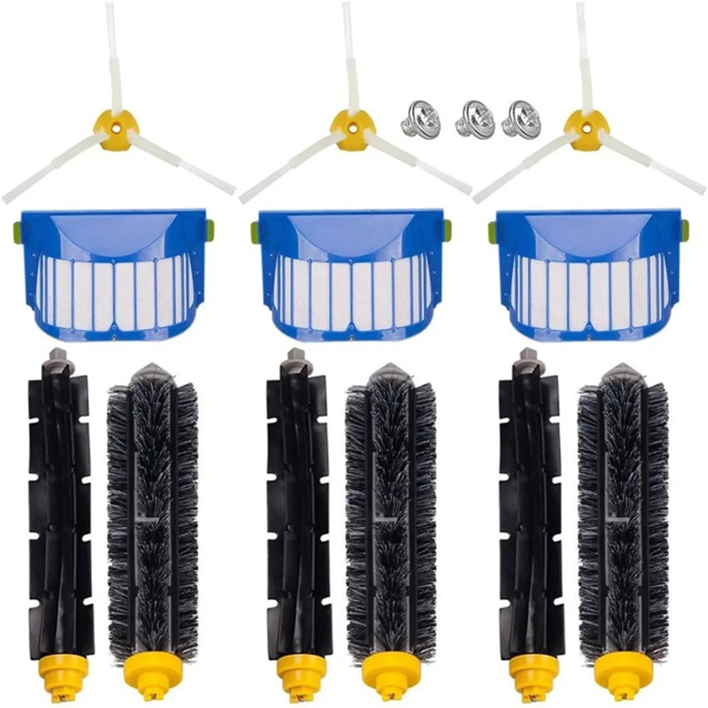 1 Set For iRobot Roomba 600 Series Cleaning Tools (3 Pairsxmain Brush+3xFilter+3xSide-Edge Brush) - 1