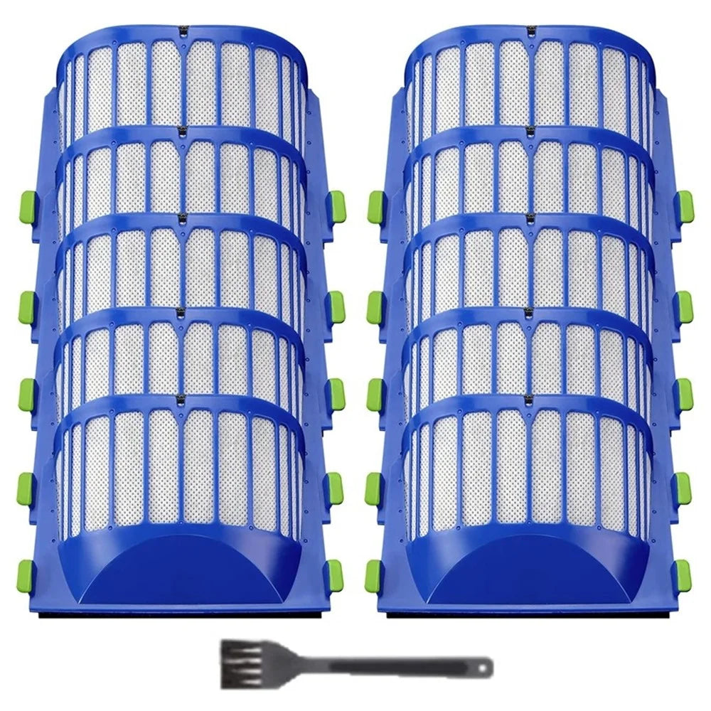 11Pcs Replacement Parts Accessories For iRobot Roomba 600 Series Filter Vacuum Cleaner Kit 10 Fliters+1 Brush - 1