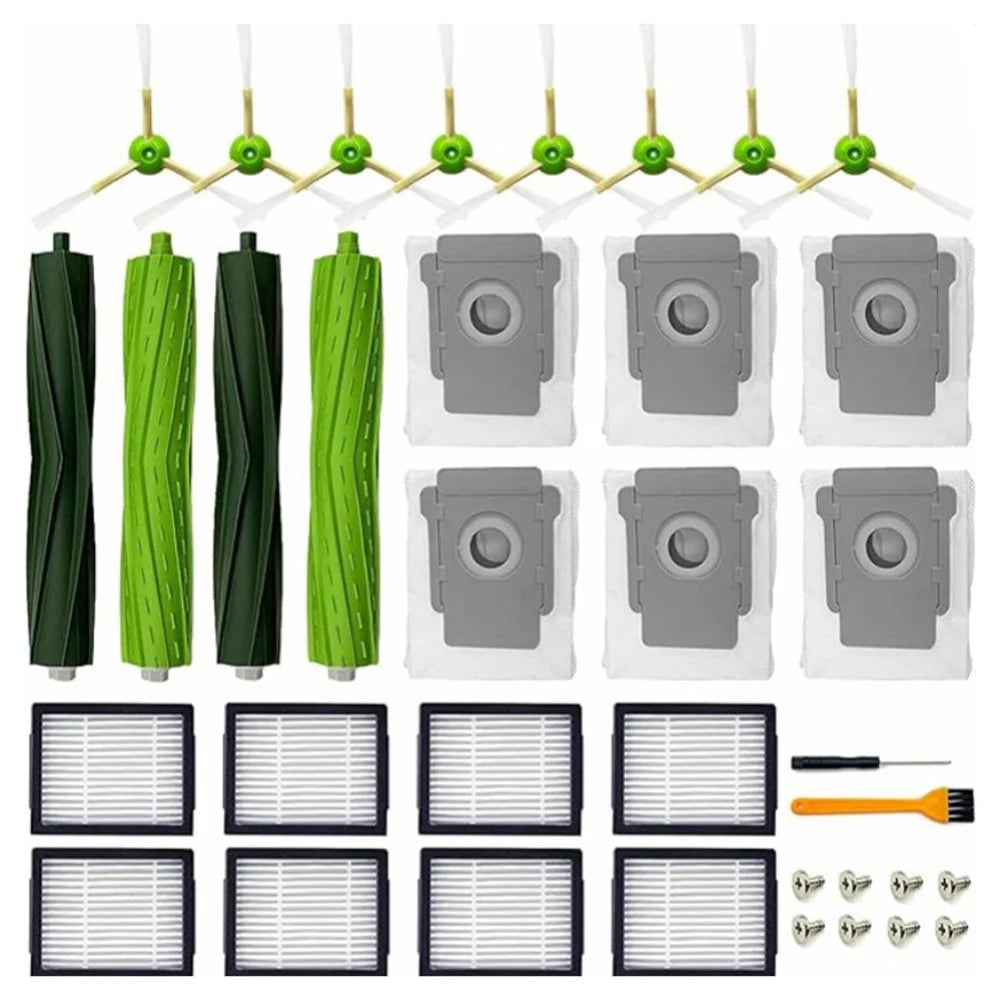 1 Set Replacement Parts for iRobot Roomba E5 / E6 / i7 / i7+ Main Brushes Filters Side Brushes Kit - 1